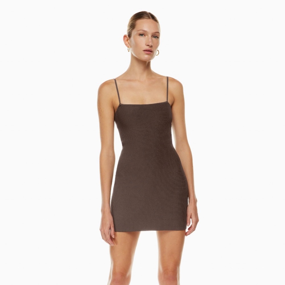 NWOT Aritzia sculpt knit mocha mini dress bodycon fit